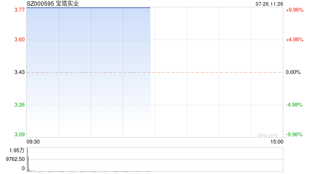 宝塔实业一字涨停 公司拟收购宁夏电投新能源有限公司100%股权