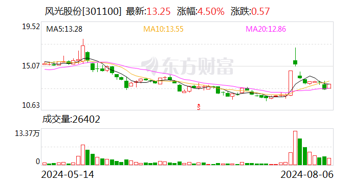 风光股份上半年营业收入4.82亿元 同比增长37.03%