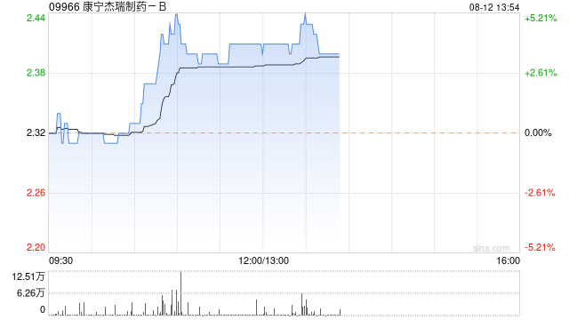 康宁杰瑞制药-B现涨近4% HER2双抗ADC药物最新数据将于ESMO大会公布