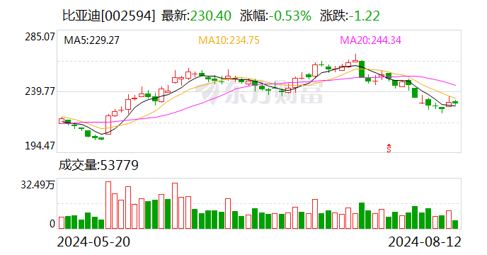 比亚迪大宗交易成交983.81万元 买方为机构专用席位  第1张