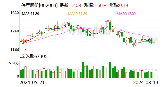 伟星股份：上半年净利同比增37.79% 拟10派2元