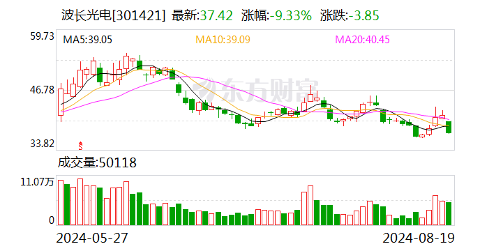 波长光电：2024年半年度净利润约2880万元 同比下降16.67%  第1张