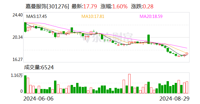 童装不“俏”了？嘉曼服饰上半年营收净利双降  第1张